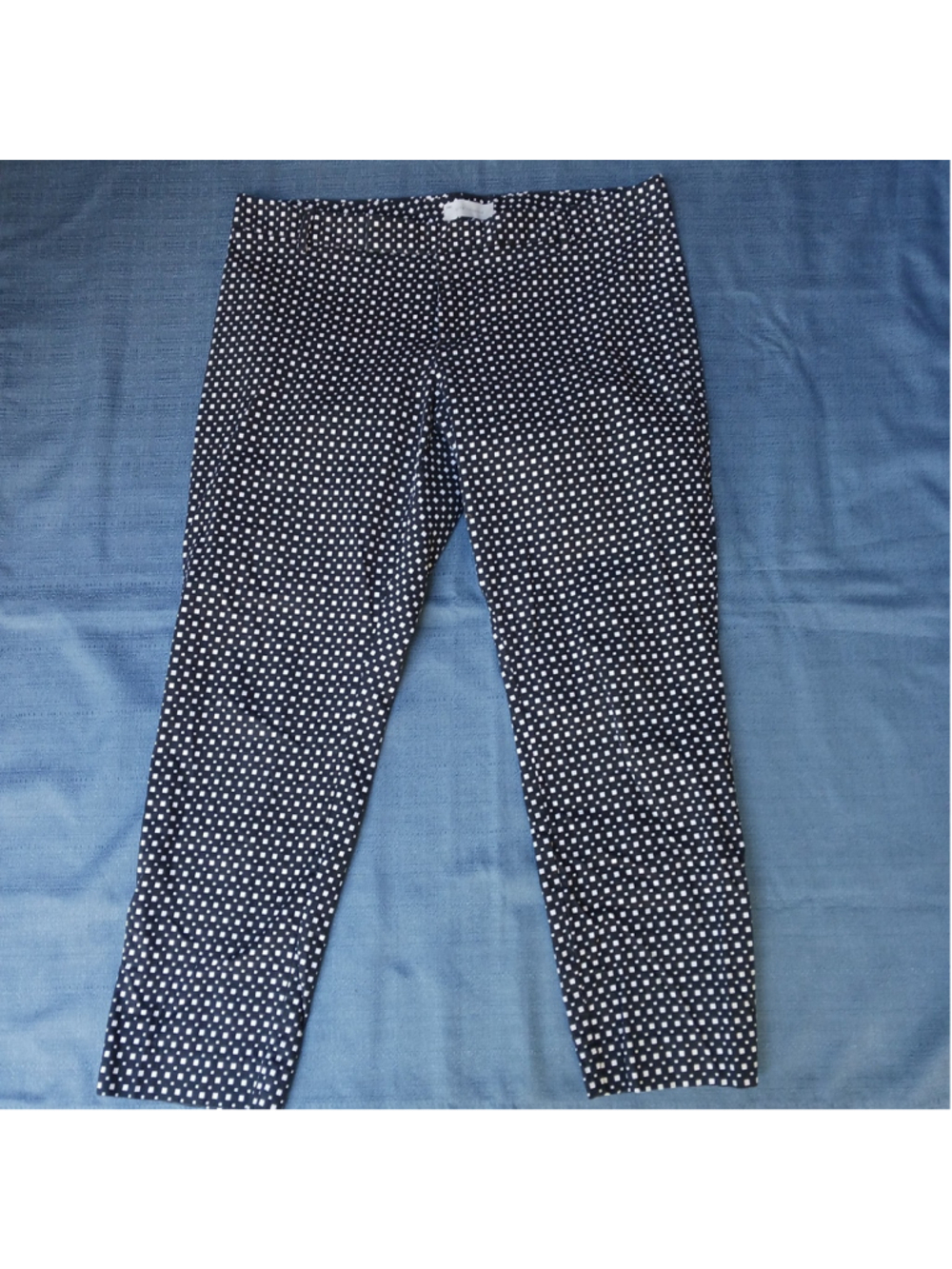 GAP Women's 14 SLIM CROPPED STRETCH Black/White Geometric Cotton Pants